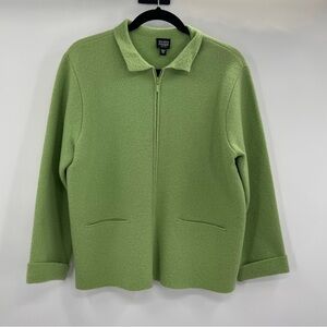 Women’s Eileen fisher wool green blazer jacket size petite medium